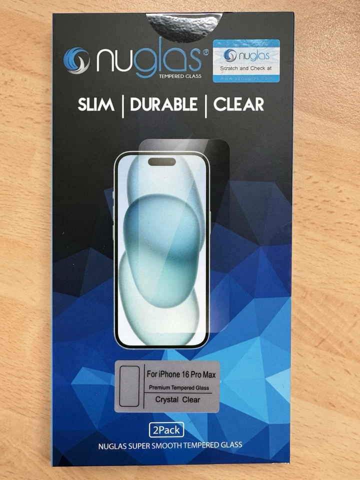 Tempered Glass Screen Protector for iPhone 16 Pro Max 2 Pack - Image 1 of 4