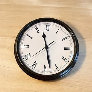 Pottery Barn Pocket Watch Wall Clock Heavy Roman Numerals 9” Flaw - Picture 1 of 6