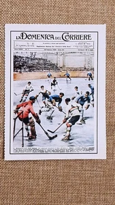 Figurina originale La Domenica del Corriere 1934 Milano Mondiali di hockey - Picture 1 of 1