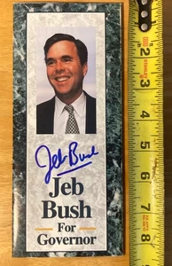 Hand SIGNED Jeb Bush 1994 Governor Campaign Pamphlet (Fold-Out) - Picture 1 of 3