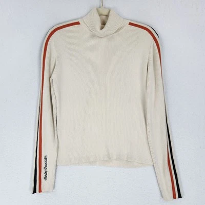 Harley Davidson свитер женщин большой кремовый ребристый черепаха шеи хлопок повседневный - Изображение 1 из 4