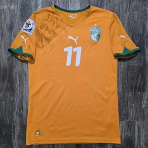 2010 Puma Ivory Coast Home Soccer Jersey Didier Drogba Men S Africa Chelsea EPL - Picture 1 of 8