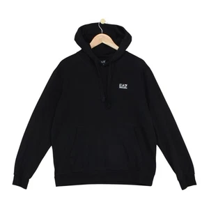 Emporio Armani Hoodie Mens Size XL Black Casual Streetwear Logo - Picture 1 of 15