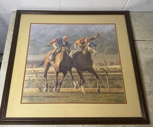 Fred Stone Lithograph Print The Duel Horse Racing Signed & Numbered /750 Framed - Picture 1 of 14