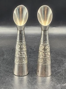 Par de jarrones/candelabros vintage de plata de ley 925. - Imagen 1 de 8