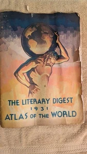THE LITERARY DIGEST Atlas of the World and Gazetteer, 1931, PB, Vintage Maps - Imagen 1 de 16
