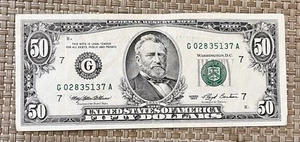 Lightly Circulated 1993 $50 Federal Reserve Note “G” Chicago Discounted Shipping - Picture 1 of 3