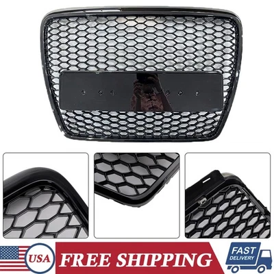For Audi A6 C6 RS6 2005-2011 Front Bumper Center Grille Honeycomb Mesh Grille - Imagem 1 de 4