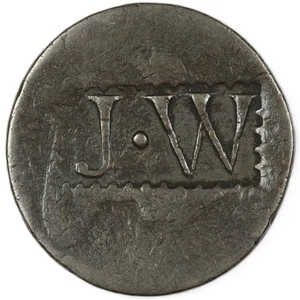 Busto drappeggiato 1800 grande centesimo, controtimbro "J.W" - Foto 1 di 6