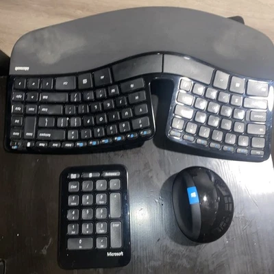 Microsoft Sculpt Ergonomic Wireless Desktop Keyboard & Keypad Mouse NO USB edw22 - Image 1 of 4