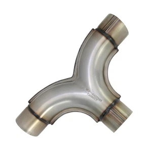 2.5" Entrada/Salida 13" Largo Acero Inoxidable Escape Universal Estampado Tubo Y - Imagen 1 de 6