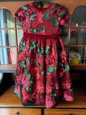 NUEVO SIN ETIQUETAS ESPECTACULAR VESTIDO DE TERCIOPELO PERSIGUIENDO LUCIÉRNAGAS TALLA 10 NAVIDAD LENTEJUELAS Foto 1 de 4