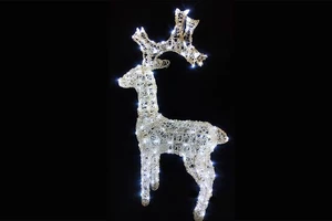 64037 RENNA LUMINOSA DI NATALE IP44 PER ESTERNO LUCE BIANCO CM. 40x12x65. - Foto 1 di 1