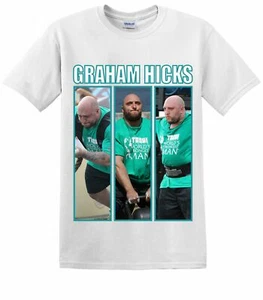 World's Strongest Man - Graham Hicks Tri-Image weißes T-Shirt (2XL) AUSVERKAUF - Bild 1 von 2