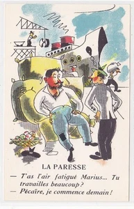 Cpa Humour Illustrateur La Paresse Edit Noyer 222 - Picture 1 of 2