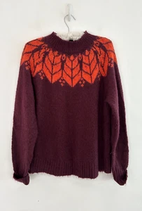 Maglione Roba Bianca Donna Prugna e Arancione Fair Isle Lana Alpaca Soffice Taglia 12 - Foto 1 di 10