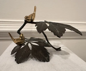 Vintage Brass Decor Tree Branch Sculpture with Birds - Picture 1 of 11