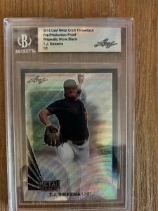 2020 Leaf TJ Sikkema 2019 Leaf Metal Prismatic Black Pre-Production Proof 1/1 - Picture 1 of 2