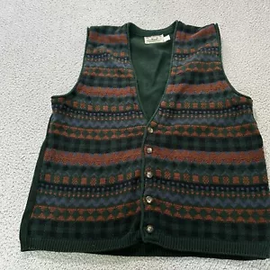 Chaleco Suéter Adirondack By Savile Row Hombres De Colección Sin Mangas Cuello en V Abotonado L - Imagen 1 de 8