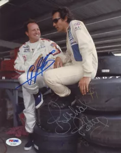 A.J. FOYT & RICHARD PETTY DUAL SIGNED AUTOGRAPHED 8x10 PHOTO VERY RARE PSA/DNA - Picture 1 of 2