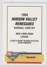 1994 Fleer ProCards Minor League Checklist Hudson Valley Renegades #3403