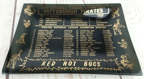 1971 National League Champions Pittsburgh Pirates RED HOT BUCS Droptray Ashtray Cover