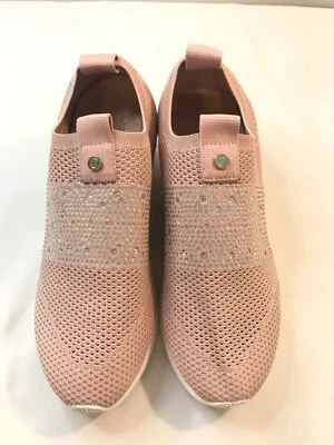 CARVELA JANEIRO SLIP ON SNEAKERS LIGHT PINK SPARKLE CRYSTALS WOMEN SIZE 7.5 US - Image 1 of 4