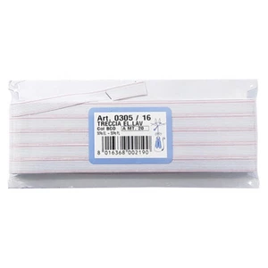 TRECCIA ELASTICA LAVABILE 10 MM 20 METRI COLORE BCO - Foto 1 di 1