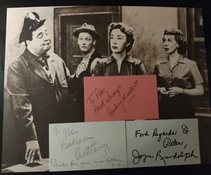 THE HONEYMOONERS 11X14 SEPIA PRINT WITH 3X5 INDEX CDS SIGNED BY CARNEY MEADOWS + - Picture 1 of 3