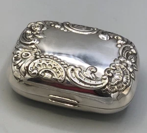 Antica portasapone in argento sterling, 3,5" x 2,5" x 1,5" - Foto 1 di 10