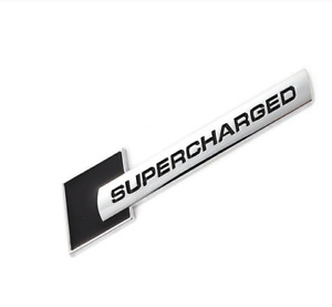Supercharged Rear Boot Trunk Side Badge Emblem Sticker Silver/Black For Audi