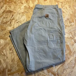 Pantalones holgados vintage Carhartt gris piedra cuero carpintero pesado logotipo 40x28 - Imagen 1 de 8