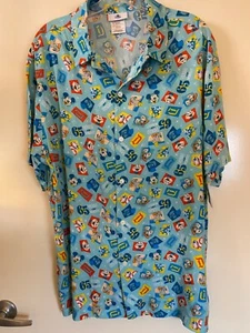 NWT Disney Shirt Mens Large Blue Character Print Camp 65th Years of Magic - Picture 1 of 6