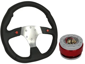 F1 CHROM Sportlenkrad + Chrom Rot Schnellspanner Boss CR für MG - Bild 1 von 5