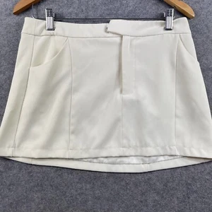 Peppermayo Womens Mini Skirt Size 10 Ivory Eliana Suit High Waist Lined NWT - Picture 1 of 9
