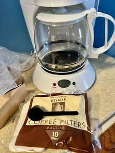 NIB Gevalia DL12W Programmable 12-Cup Coffee Maker w/ Glass Carafe White, Manual - Picture 1 of 11