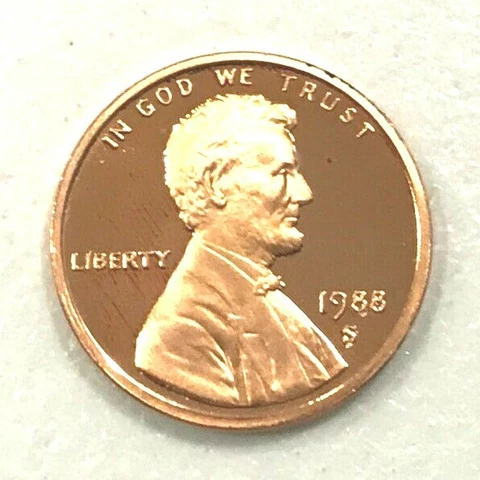 1988 S LINCOLN CENT CHERRY RED DCAM PROOF from PROOF SETS Cover