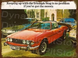 Triumph Stag Rustic Tin Metal Sign Man cave Garage Australian made - Picture 1 of 1