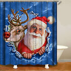 1 Set Christmas Bathtub Curtain Digital Print Waterproof Home Hotel Dorm Daily