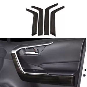 Panel de reposabrazos de puerta interior moldura madera negra grano 2019-2023 4 piezas para Toyota RAV4 - Imagen 1 de 5