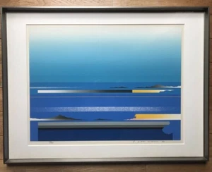 Tetsuro Sawada "Bright Blue" Edition 23/80 handsigniert gerahmt 1980 Zertifikat - Bild 1 von 7