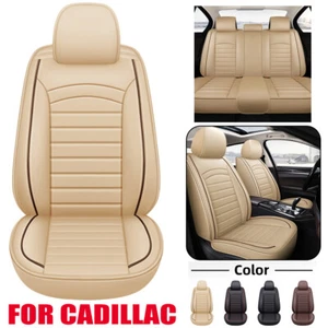 For Cadillac Car Seat Covers 2/5-Seat Front Rear Full Set PU Leather Cushion Pad - Picture 1 of 22