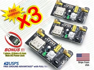 3X MB102 Breadboard Dual Power Supply Module 3.3V and 5V for Arduino Bread Board - Picture 1 of 5
