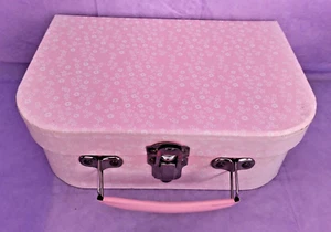 Vintage Small Sewing Box Pink Ditsy Design Storage Organizer Craft Carry Case. - Foto 1 di 10