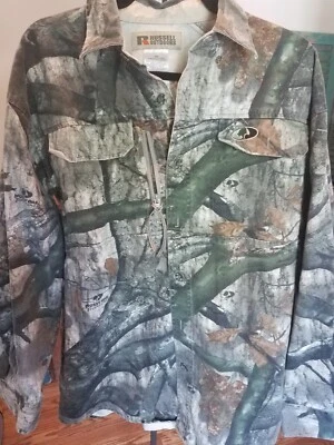 Russell Outdoors Mossy Oak Scent Stop Pro Camo Camouflage Long Sleeve Shirt M - Image 1 of 4