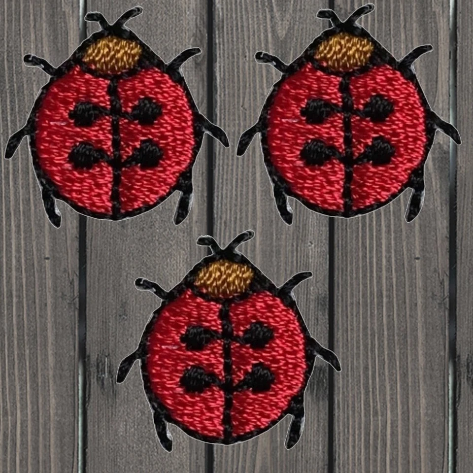 Mini Ladybug Embroidered Patch — 3-Pack — Iron On - Image 1 of 1