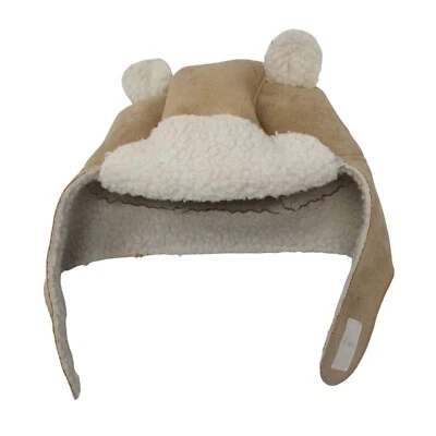 Chapéu BabyGap forrado de lã bronzeado tamanho 12-18 meses orelhas poliéster bonito - Imagem 1 de 4