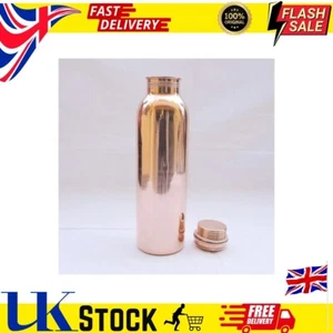 PURE COPPER WATER BOTTLE 1 LTR FLASK BEST QUALITY LEAKPROOF HEALTH BENEFITS UK - Picture 1 of 1
