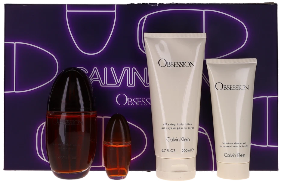 Conjunto Obsession By CK para mujer: EDP+EDP+BL+Body Wash (3,3+0,5+6,7+3,4) oz DB nuevo Foto 1 de 1