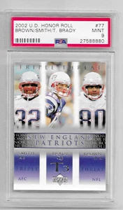 2002 UD HONOR ROLL FOOTBALL #77 TROY BROWN TOM BRADY ANTOWAIN SMITH PSA 9 NQ NFL - Bild 1 von 5